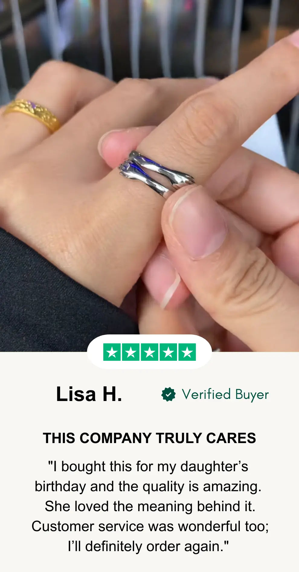 Hug The Rung Hug Ring - To my daughter | Adjustable Waterproof Hug Ring gift-ready ...