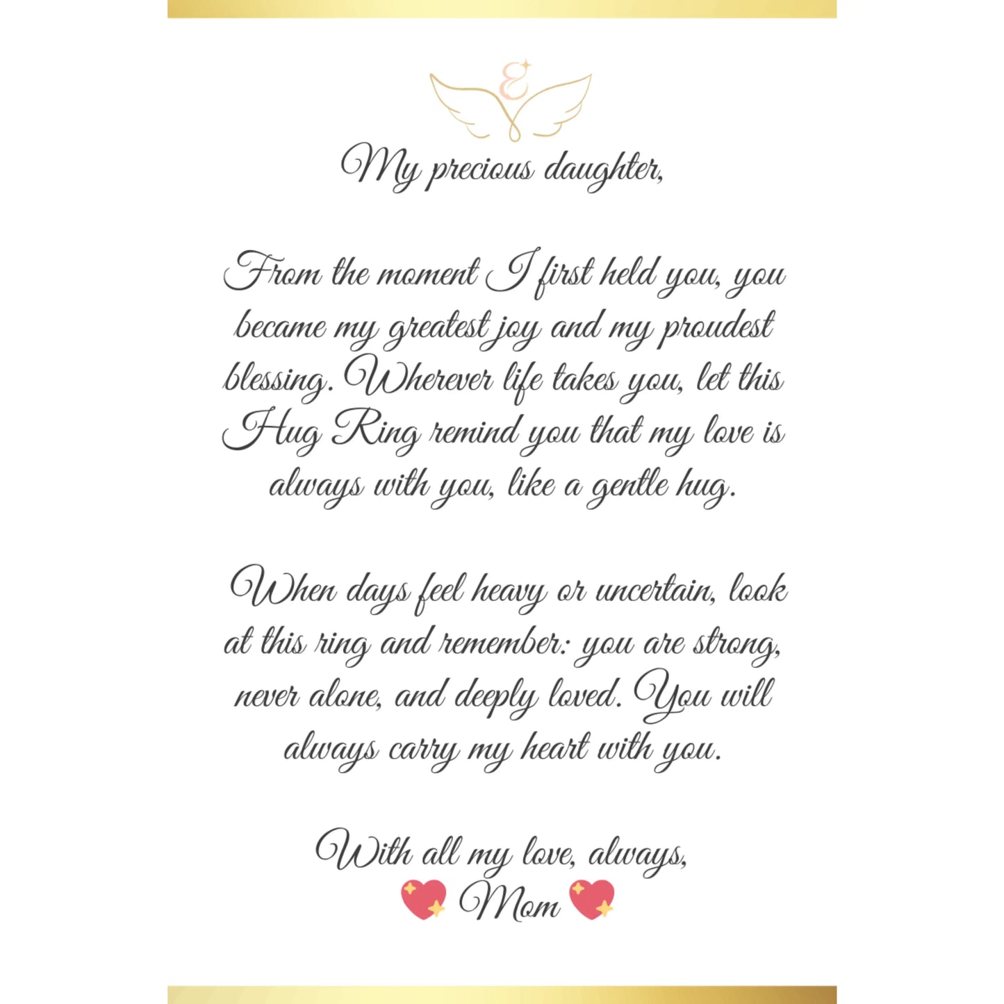 Hug Ring - To my daughter