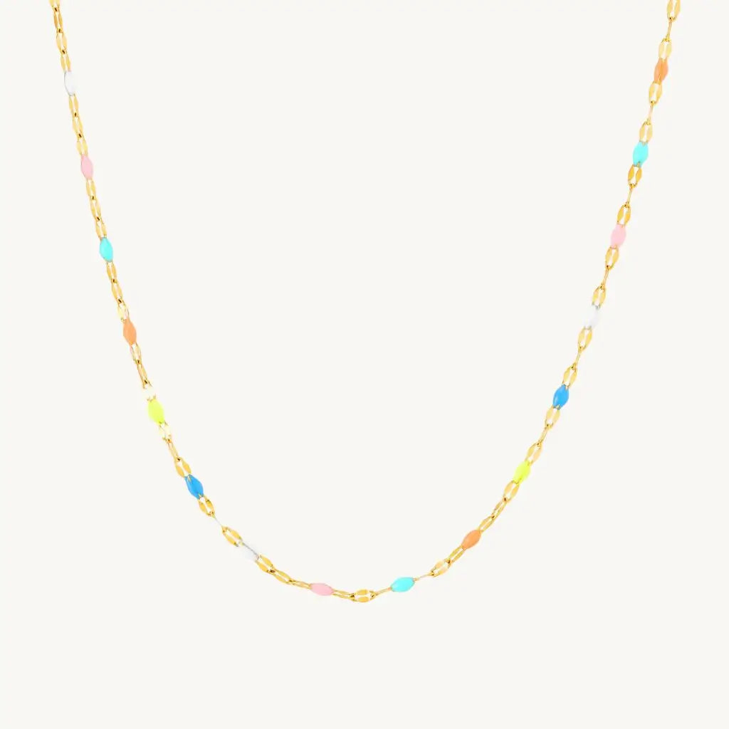 Eilyor Rainbow Dainty Choker waterproof enamel close up