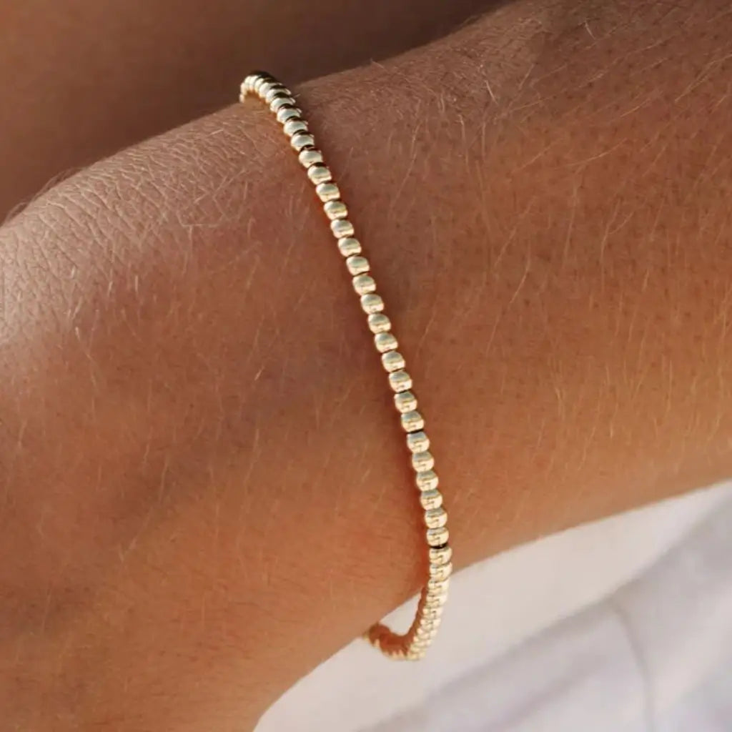 Eilyor beaded bracelet waterproof enamel close up on white