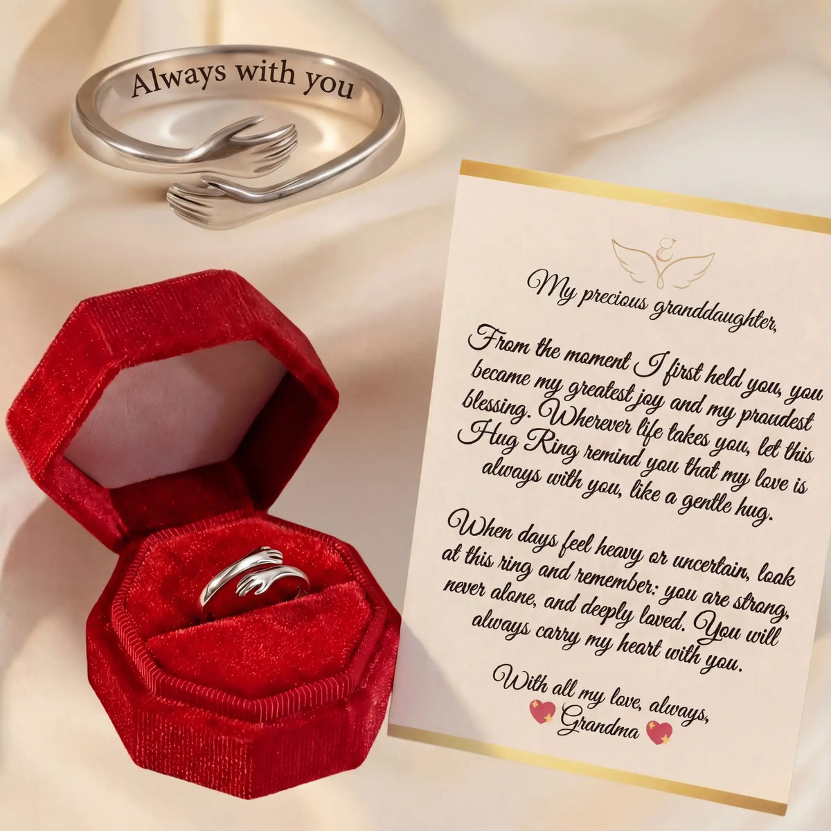Hug The Rung Hug Ring - To my granddaughter | Adjustable Waterproof Hug Ring ...
