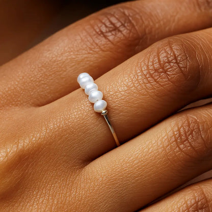 Eilyor freshwater Mini Pearls Ring water-friendly, tarnish-resistant finish