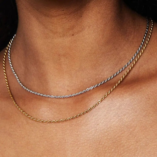 Eilyor rope chain necklace secure clasp detail flat lay