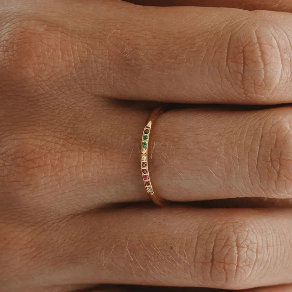 Warm Glow Ring | Waterproof 18k PVD Dome Band - Eilyor